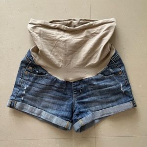Luxe Essentials Denim Maternity Shorts